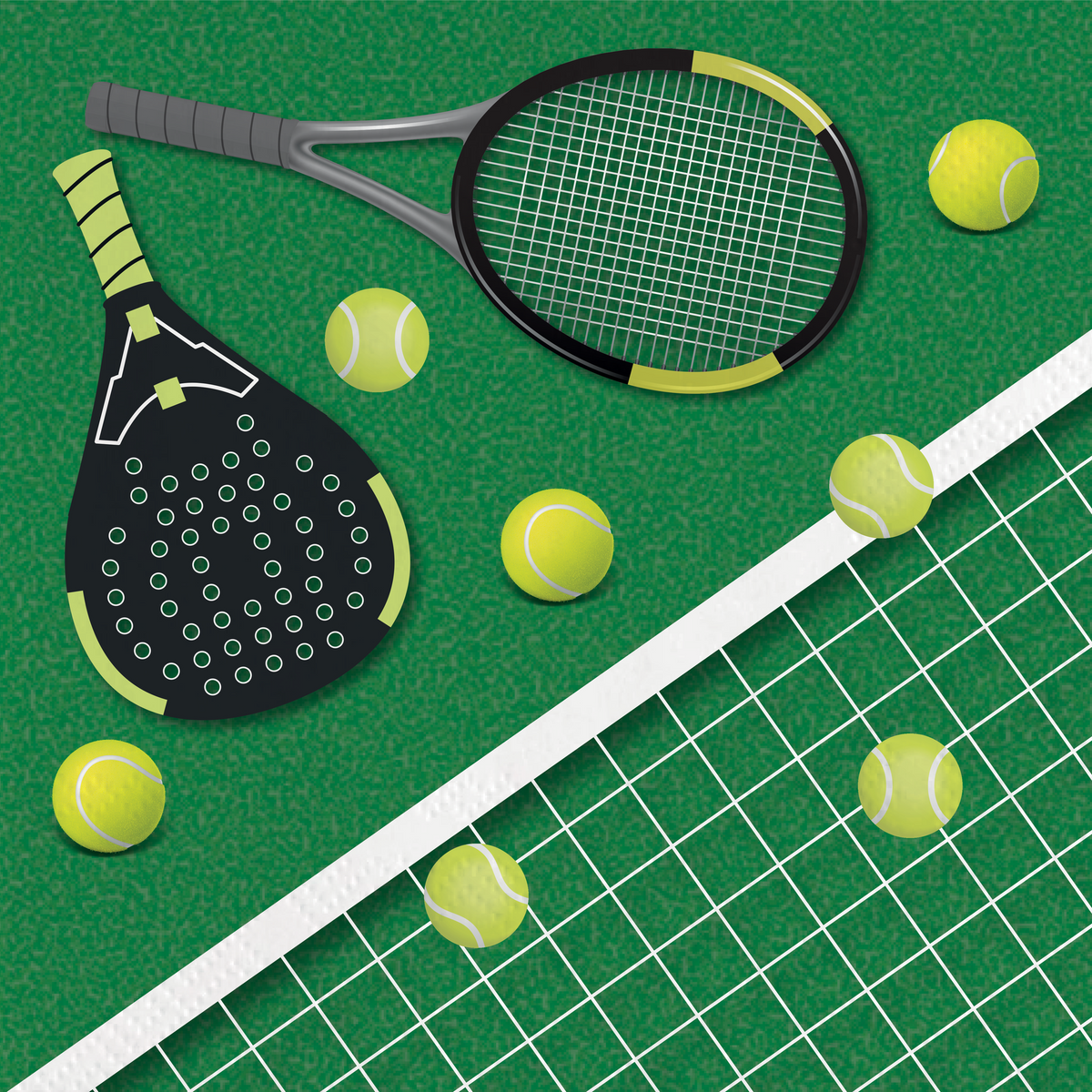 20 Serviettes Tennis & Padel 33 cm