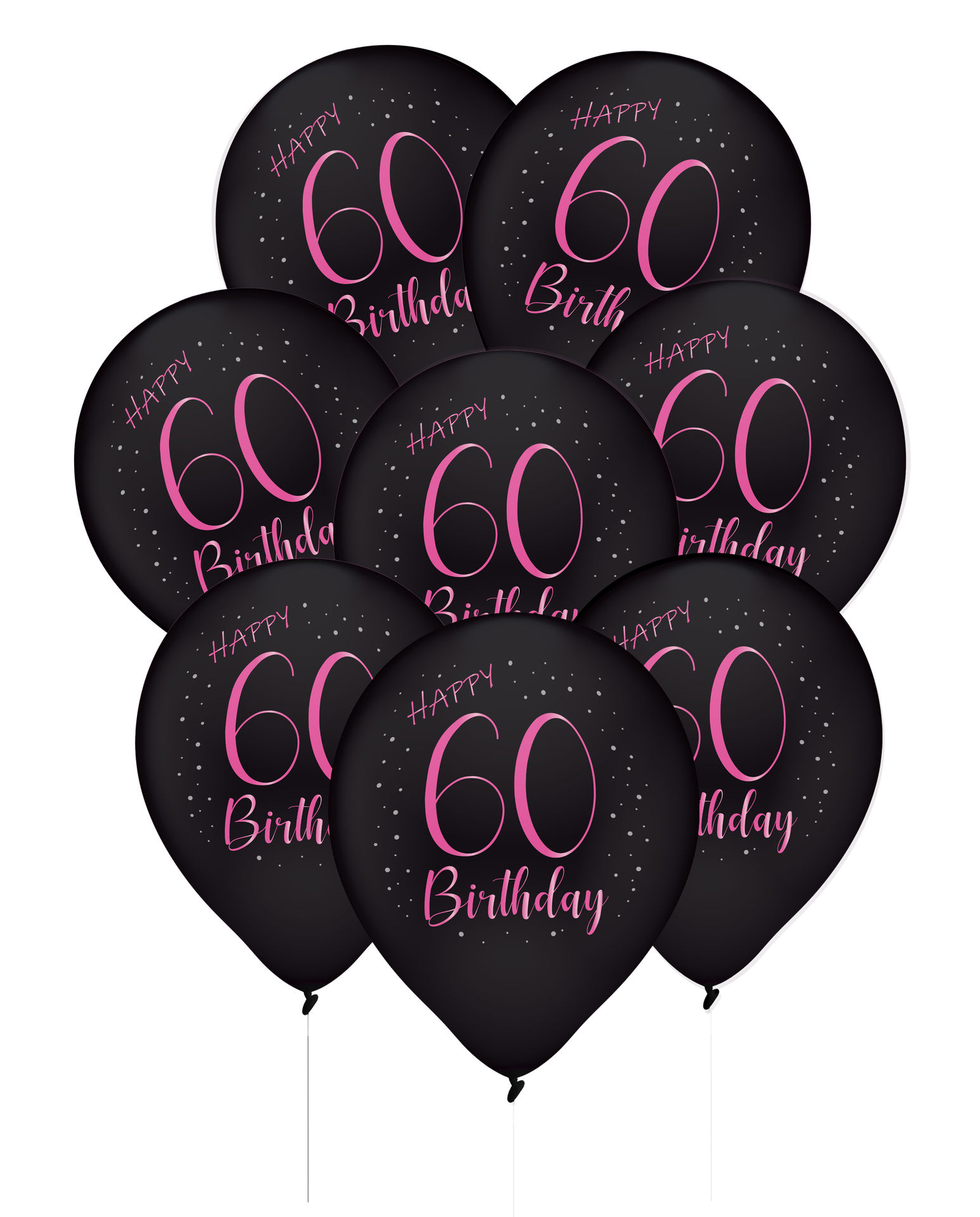 8 eleganti palloncini in lattice rosa per 60 anni