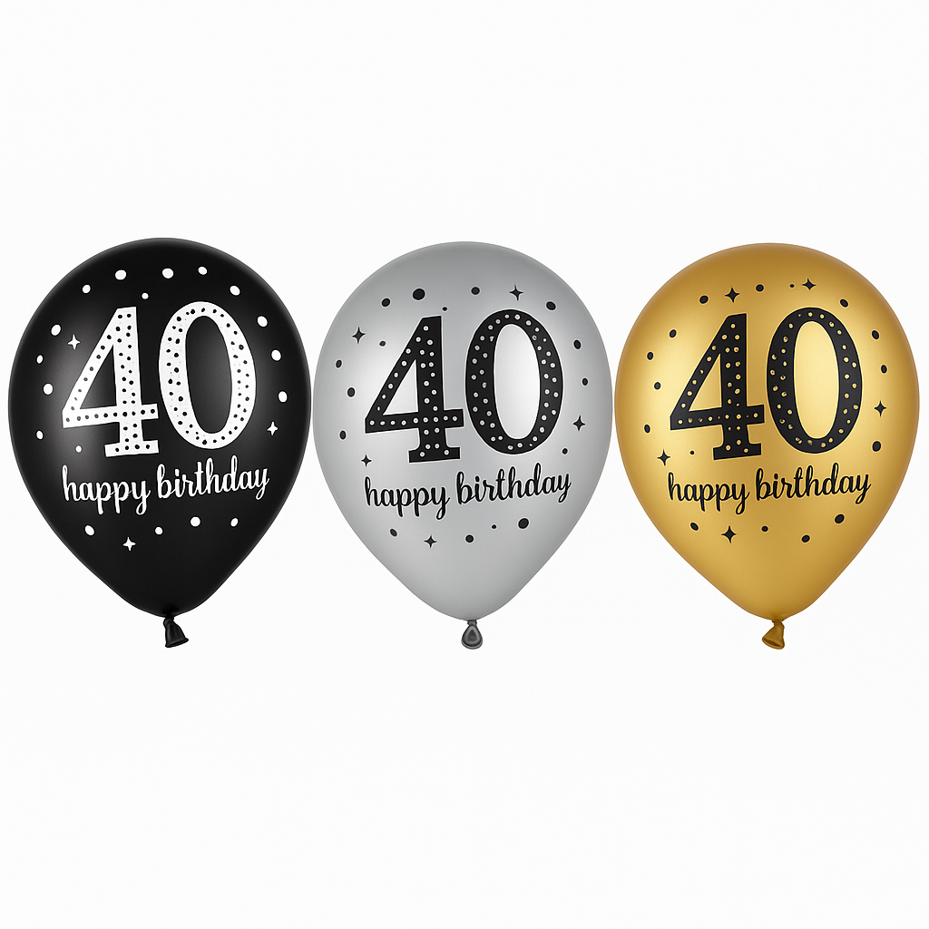 8 ballons en latex élégants pour un 40e anniversaire