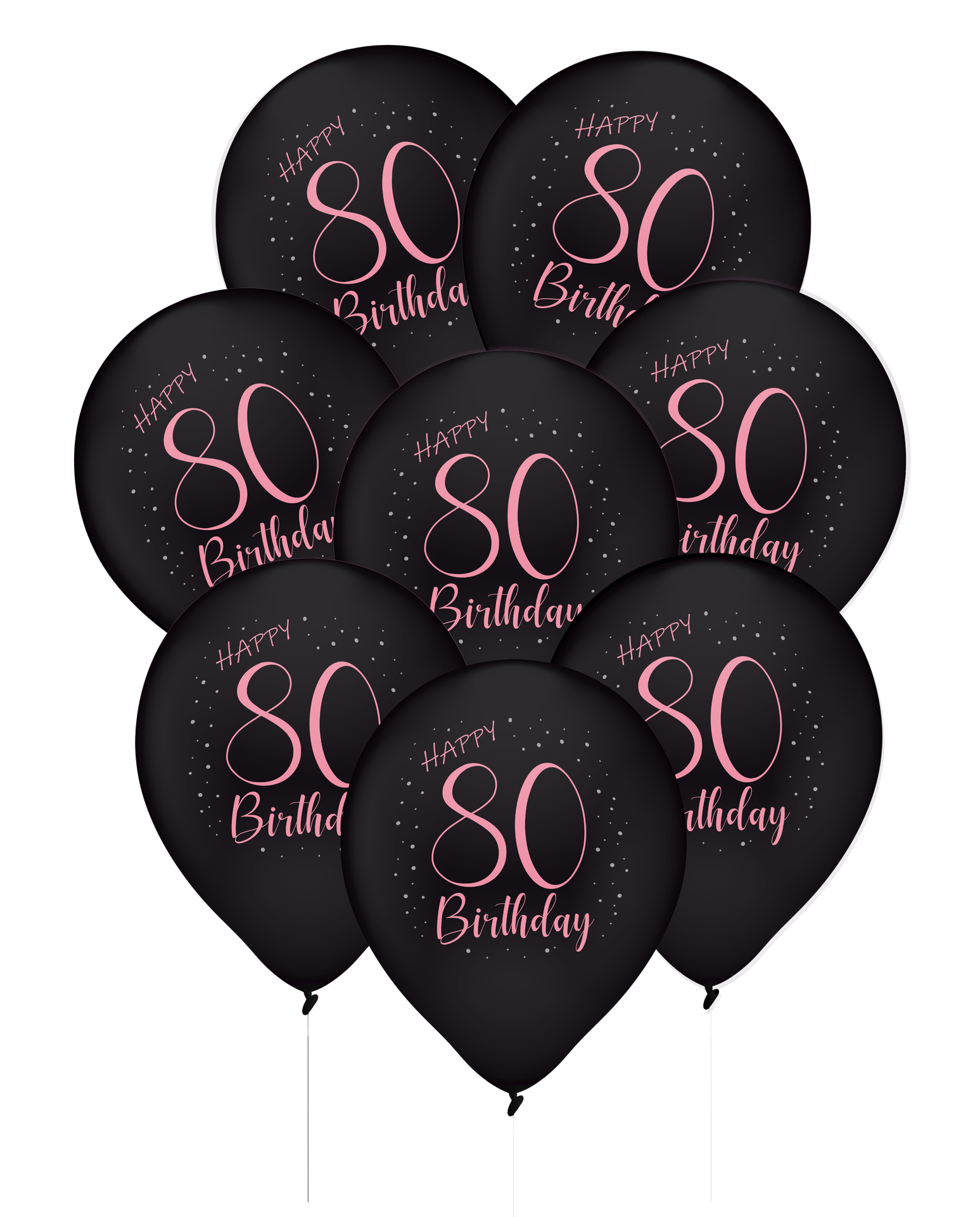 8 eleganti palloncini in lattice rosa per l'80° compleanno