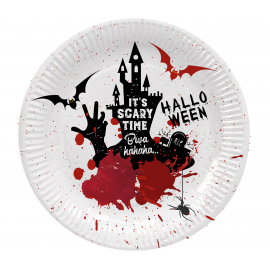 8 pratos Bloody Halloween de 23 cm