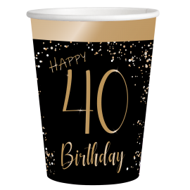 8 Eleganti bicchieri neri 40 anni 250 ml