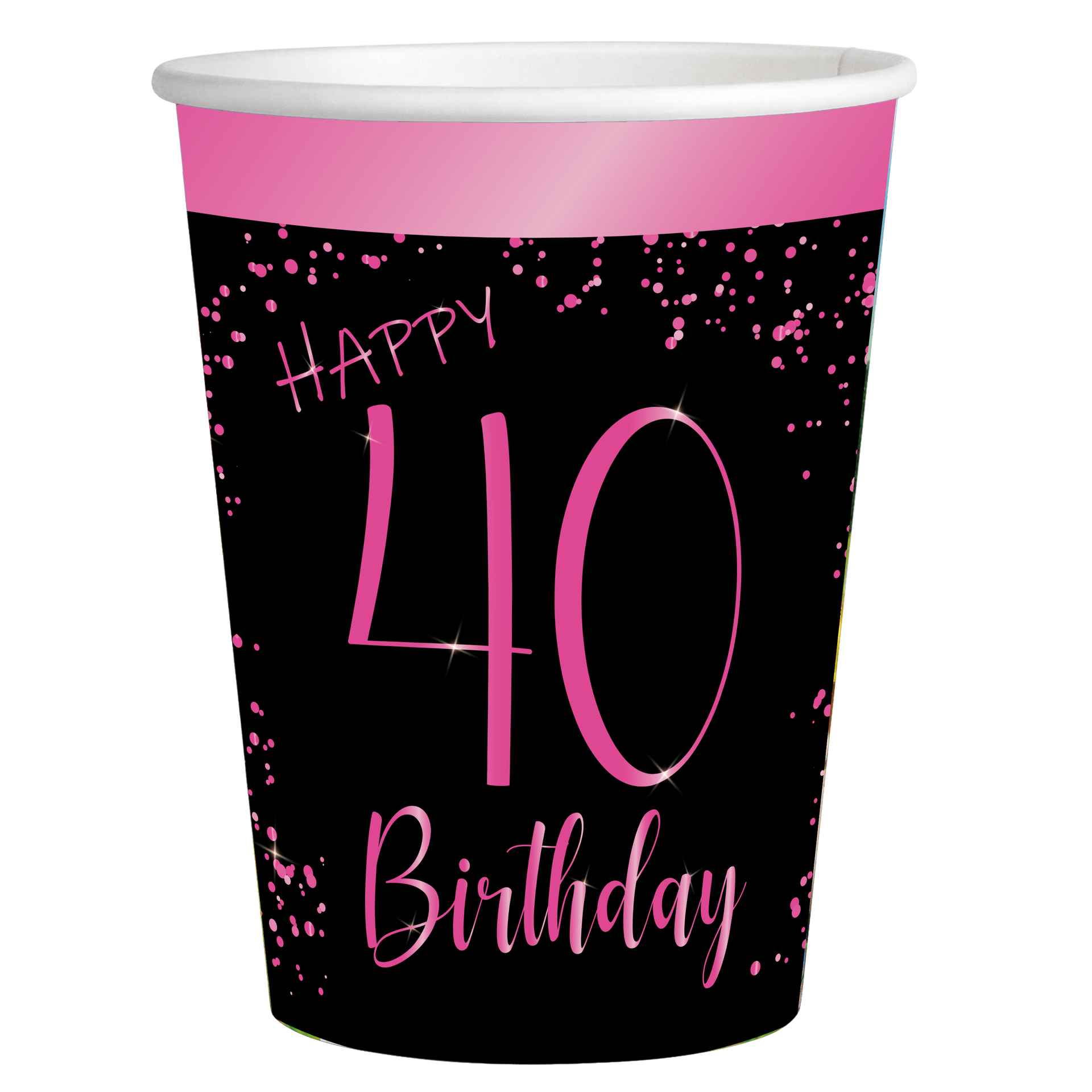 8 eleganti bicchieri rosa per il 40° anniversario da 250 ml