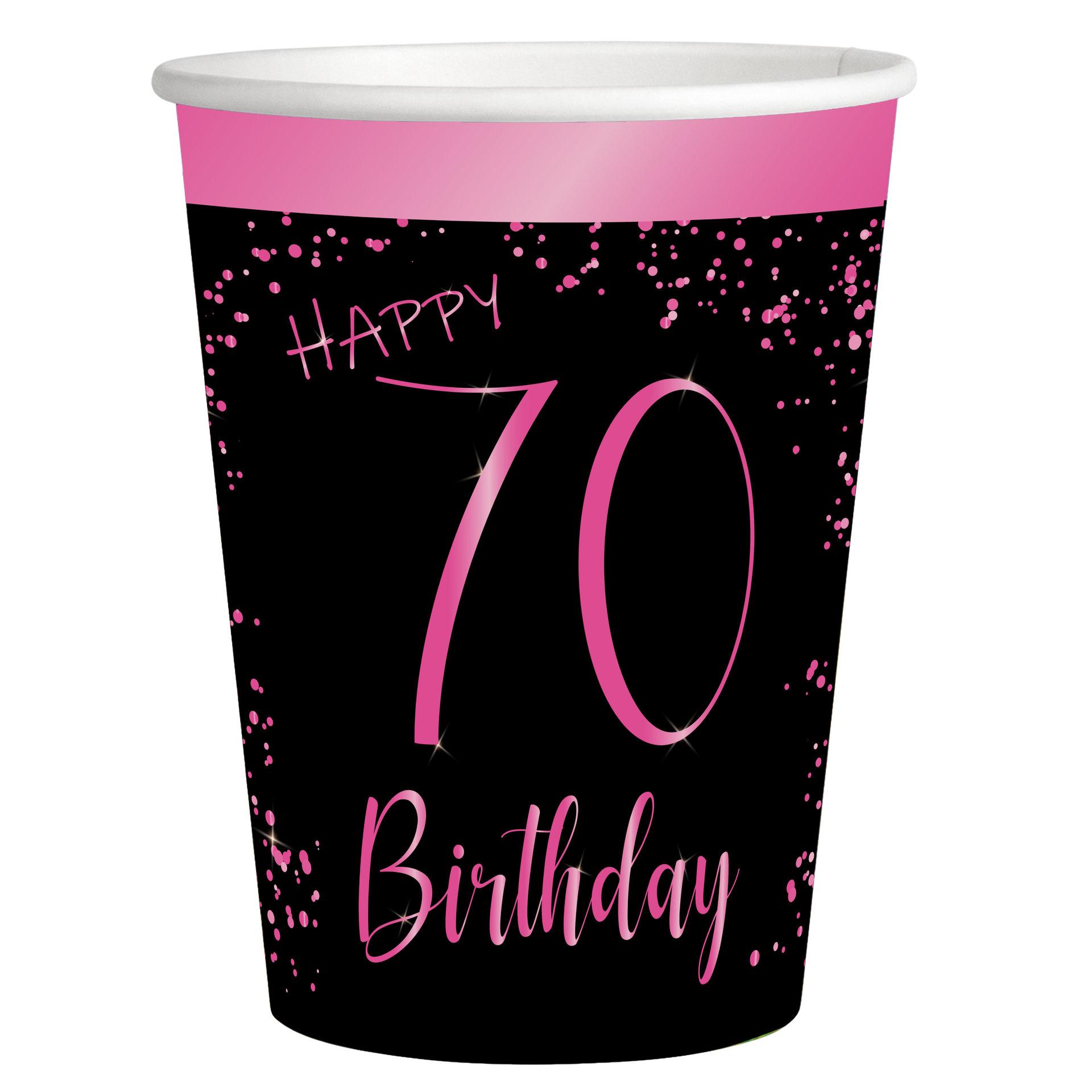 8 eleganti bicchieri rosa per il 70° anniversario da 250 ml