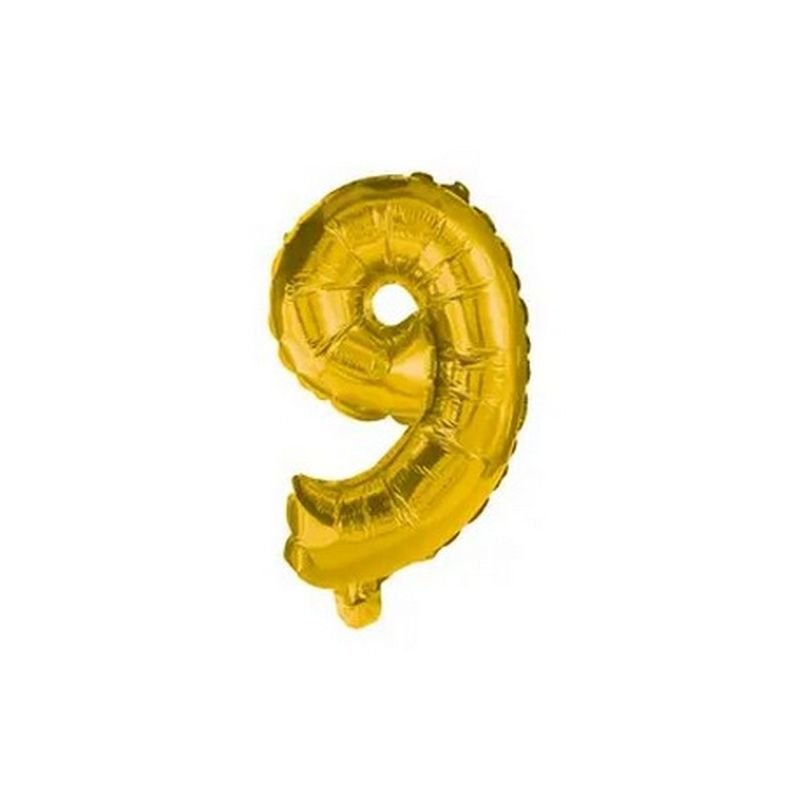 PALLONCINO ORO NUMERO 9, 32 CM