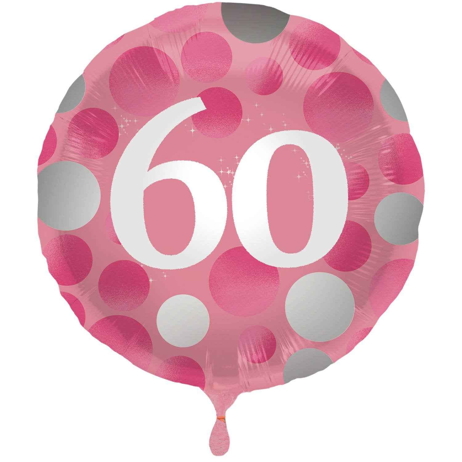 Palloncino per il 60° compleanno, in lamina rosa brillante, 45 cm