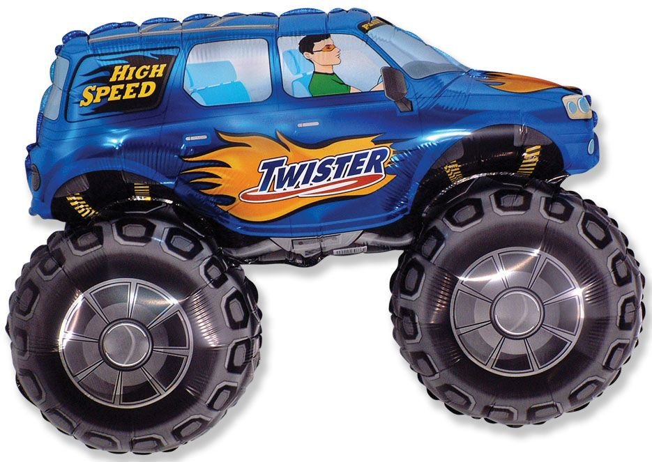 Palloncino blu Big Wheels 96 x 68 cm