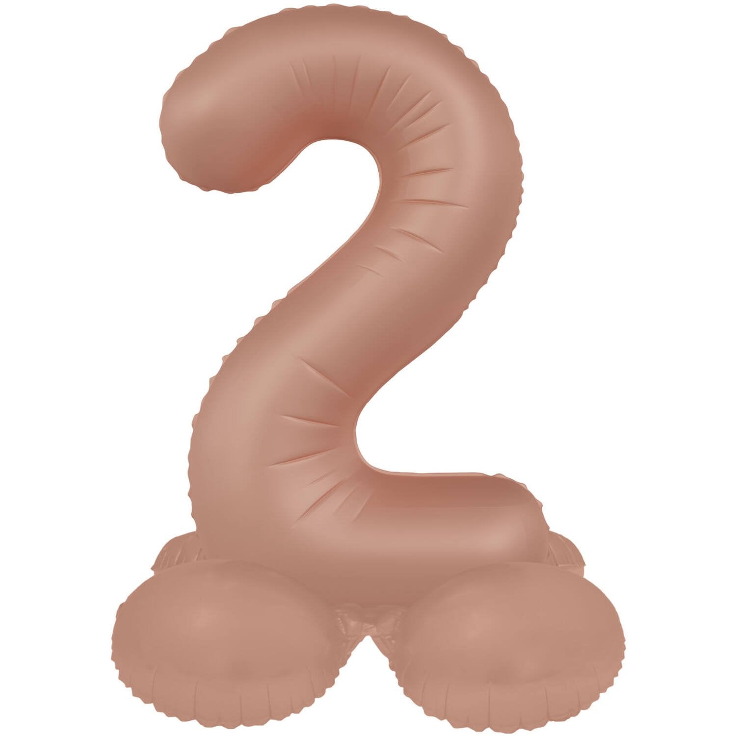 Ballon numéro 2 Vintage Rose Ultra Matte avec support 41 cm