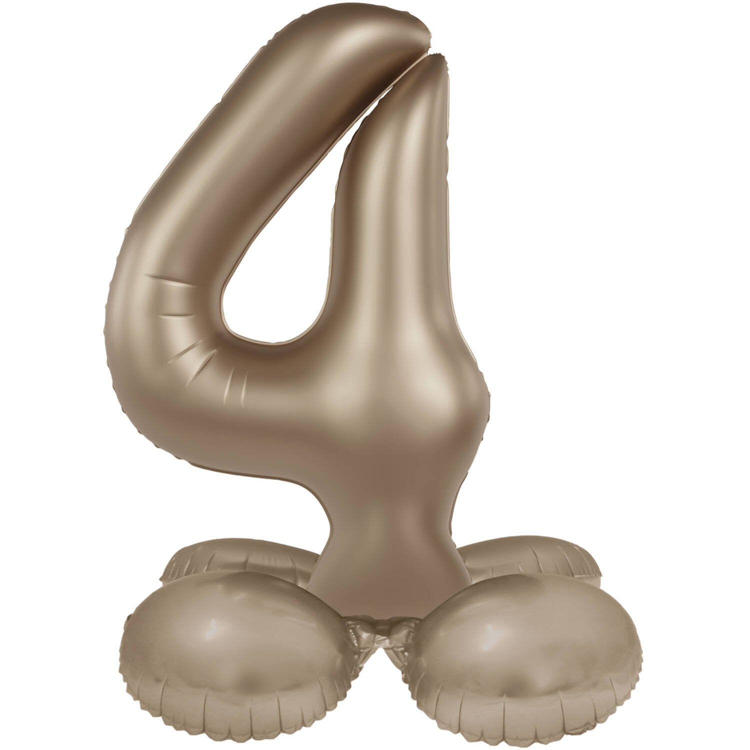 Palloncino numero 4 Starlight Gold con supporto 72 cm