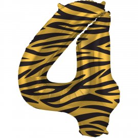 Palloncino Numero 4 Tigre Chic 86 cm