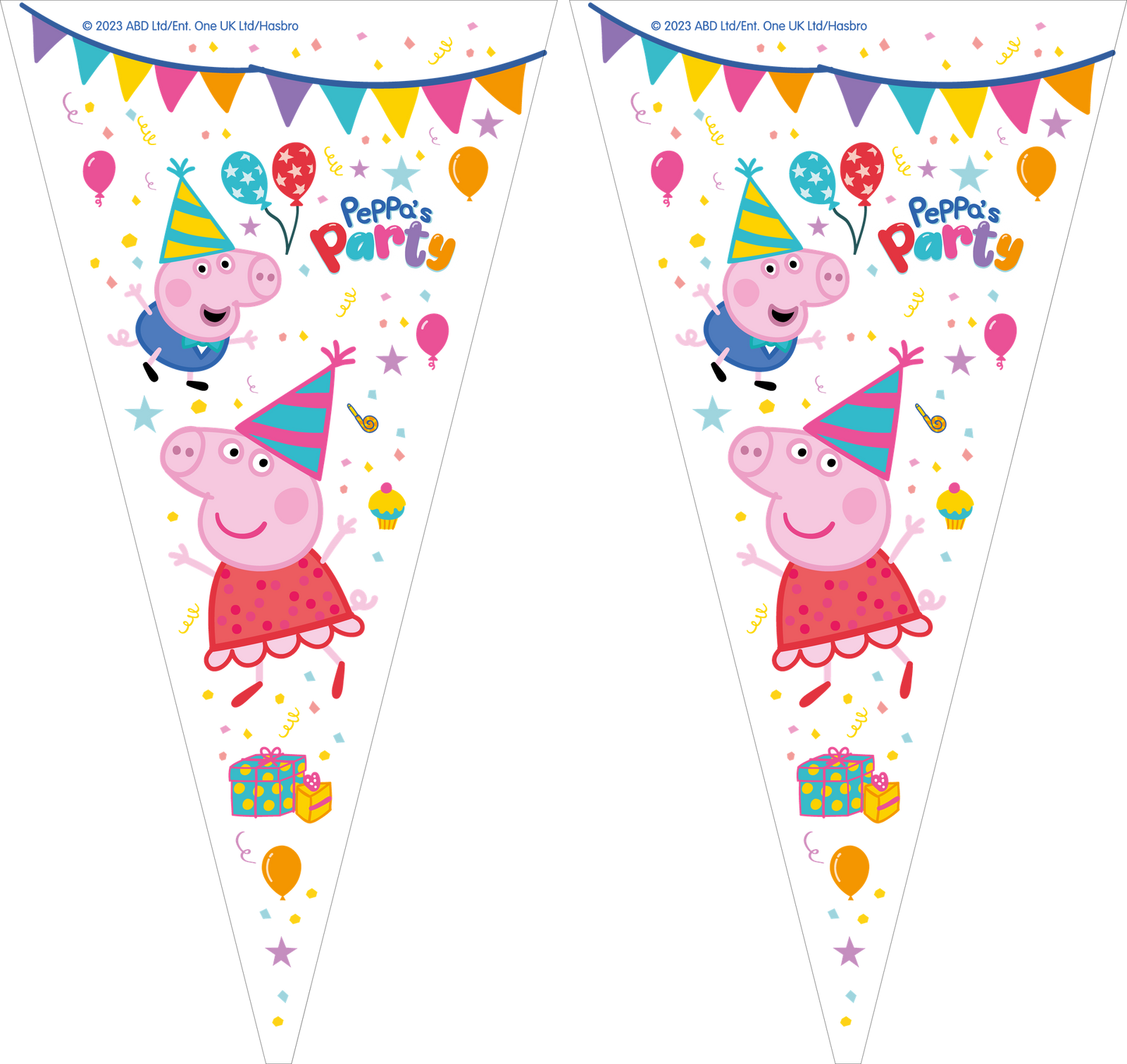 100 sacchetti conici 20 x 40 Peppa Pig