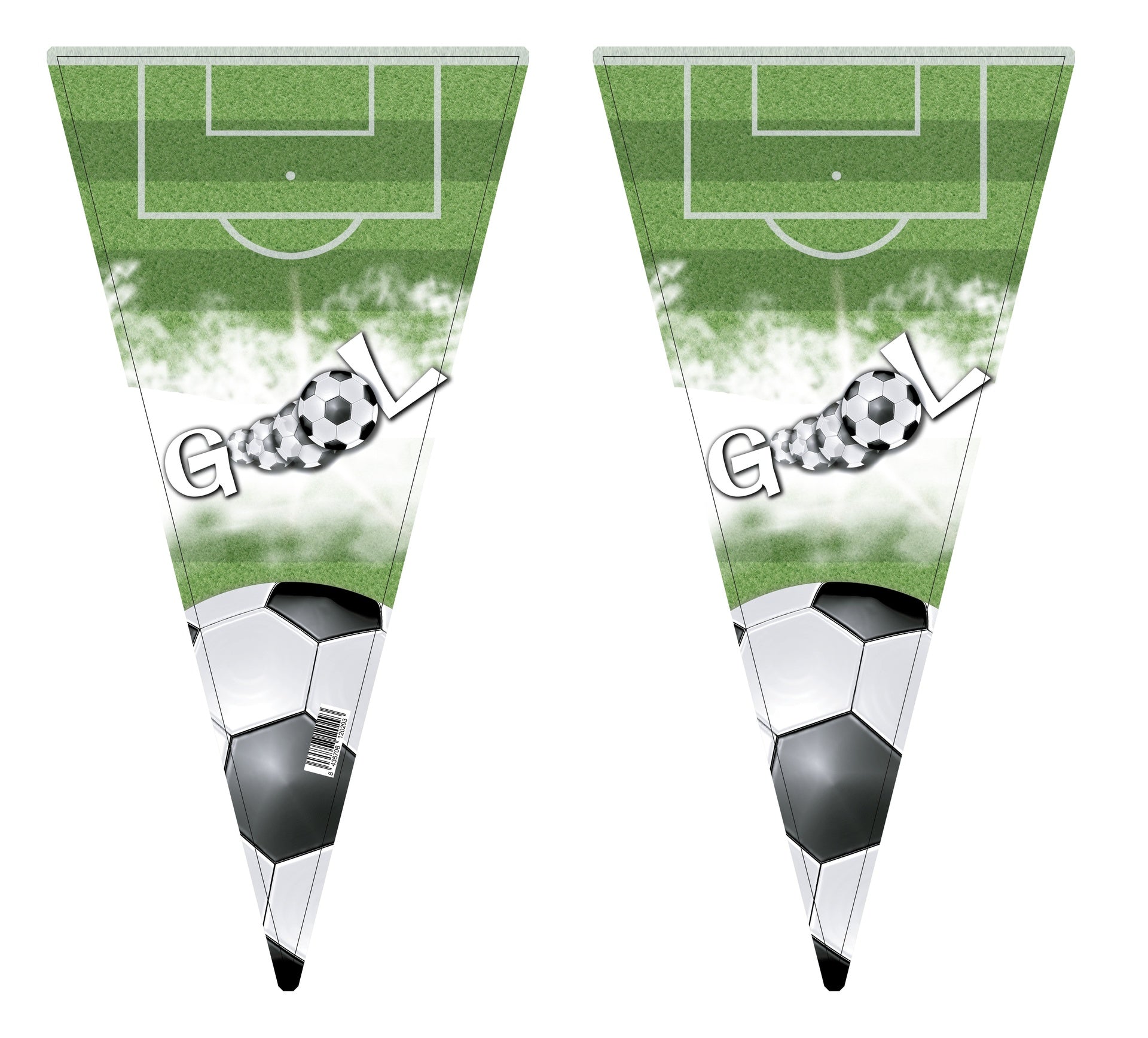 100 buste per coni da calcio 20 x 40 cm