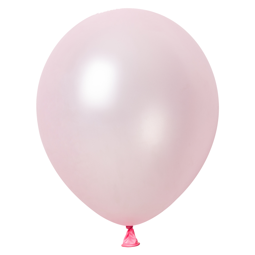 100 ballons métallisés rose clair de 30 cm