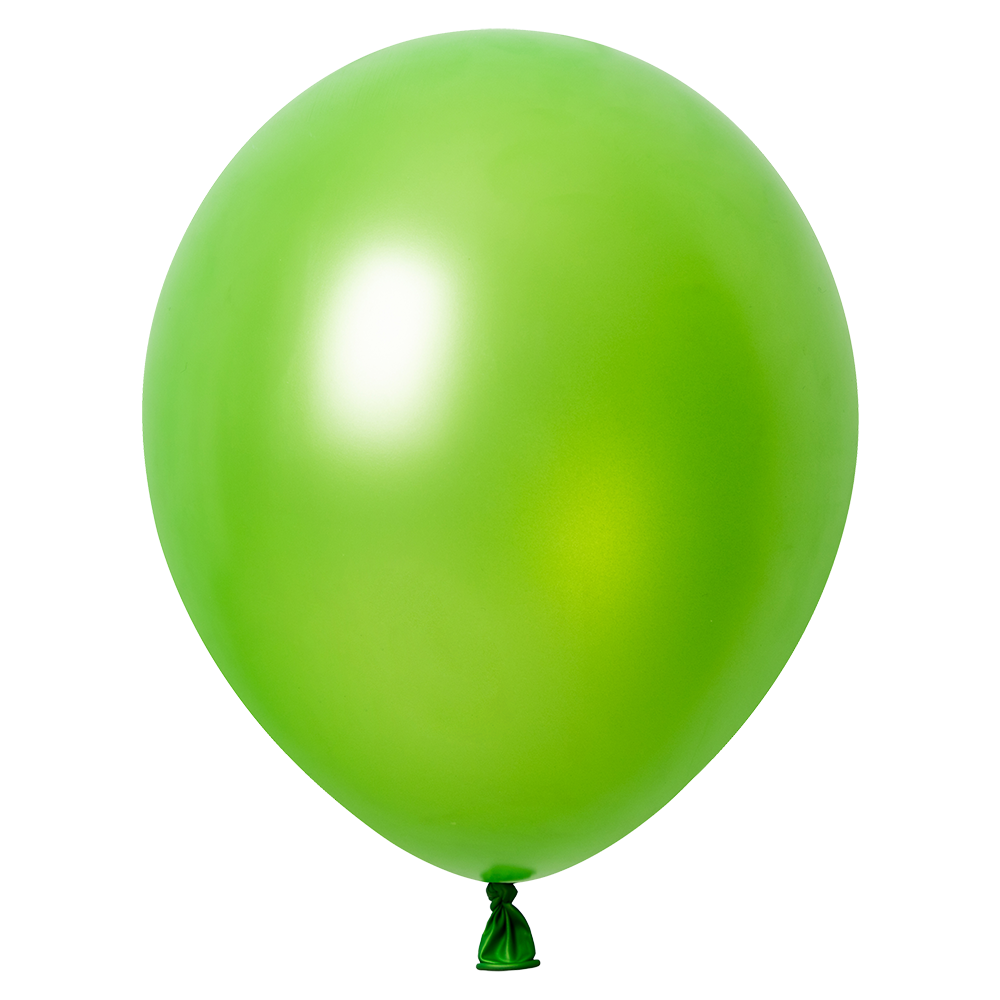 100 ballons métallisés vert vif de 30 cm