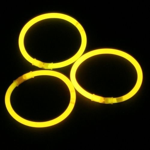 100 braccialetti luminosi gialli solidi