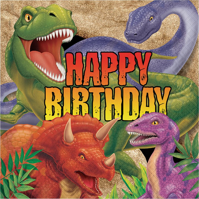 16 SERVILLETAS 33 CM HBD JURASIC DINO