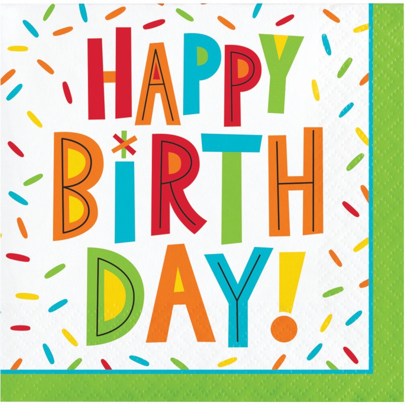 16 Tovaglioli 25 cm DIVERTIMENTO COMPLEANNO