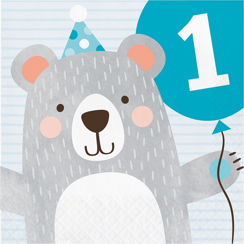 16 tovaglioli 2P 1° COMPLEANNO ORSETTO-BD