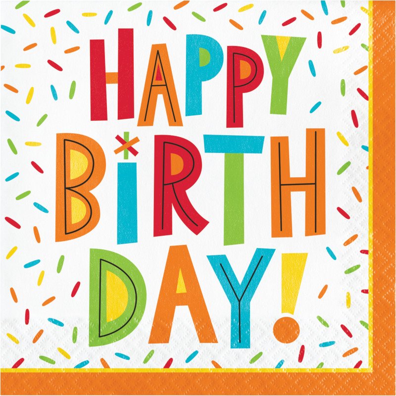 16 Tovaglioli 33 cm DIVERTIMENTO COMPLEANNO