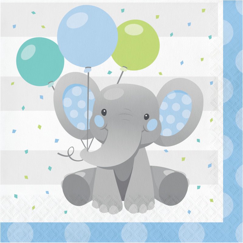 16 Tovaglioli 33 cm ELEFANTE BLU