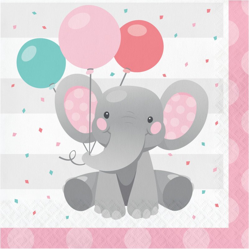 16 Tovaglioli 33 cm ELEFANTE ROSA