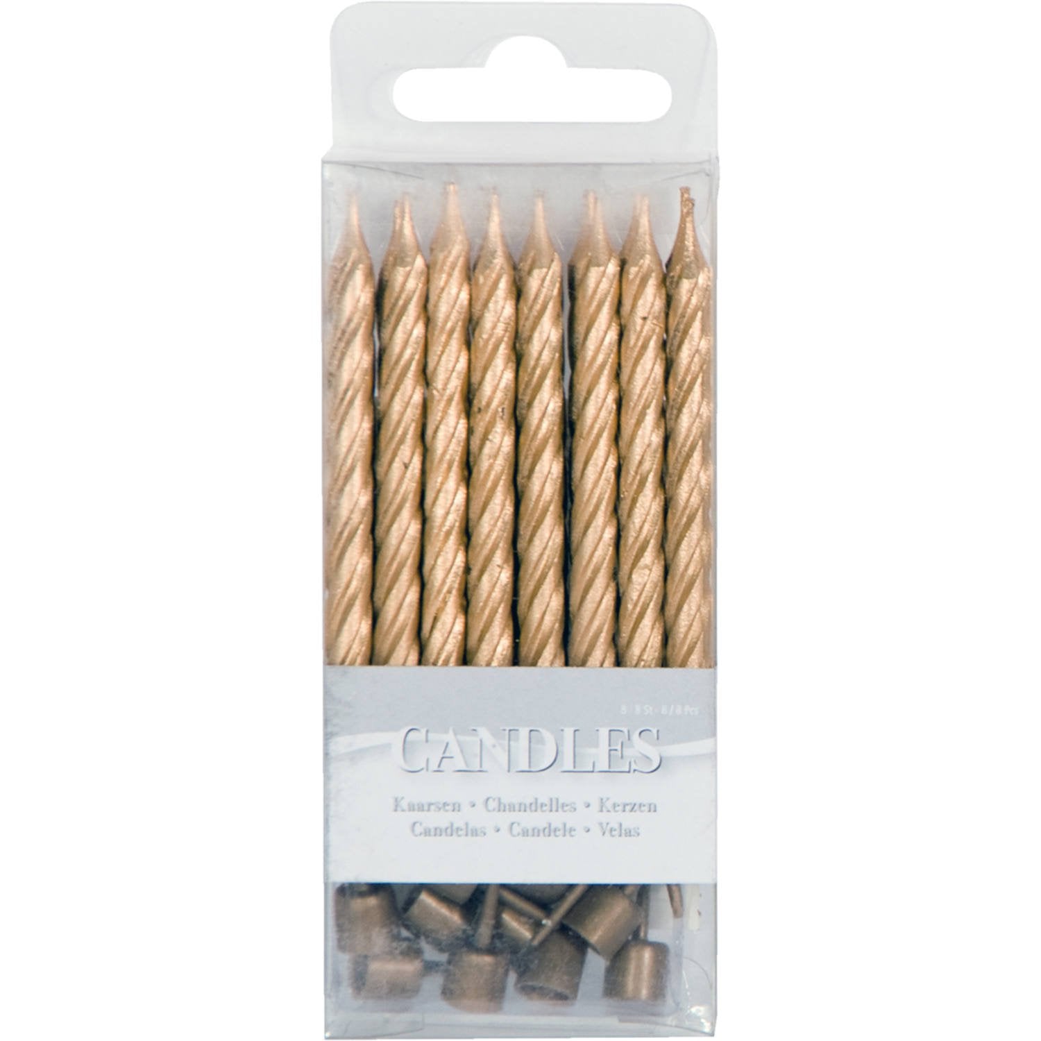 16 candele metalliche dorate
