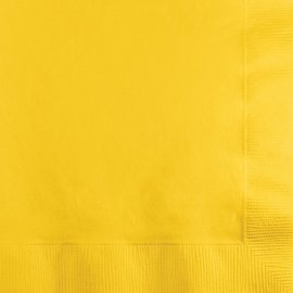 20 serviettes de table jaunes motif bus scolaire de 25 cm