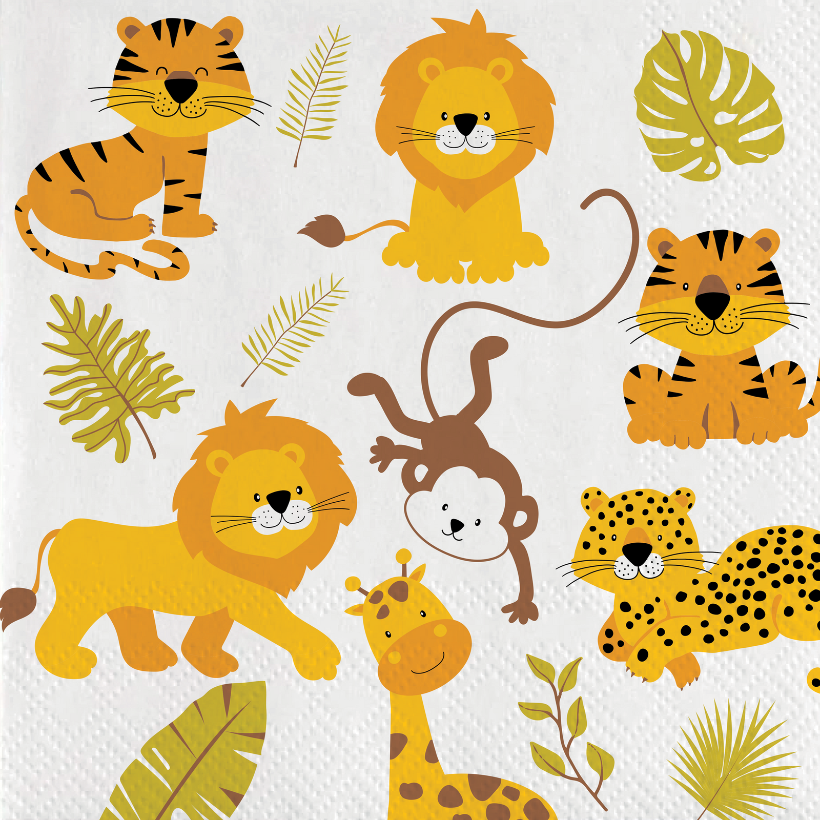 20 SERVIETTES 33 CM ANIMAUX DE LA JUNGLE