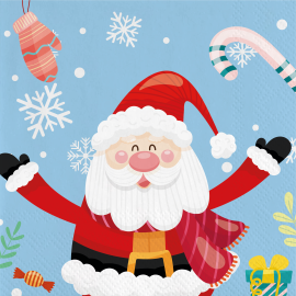 20 tovaglioli di Natale Babbo Natale 33 cm