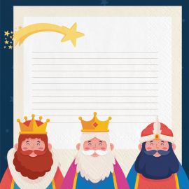 20 tovaglioli per la festa dei Re Magi da 33 cm