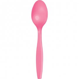 24 CUCHARAS PLASTICO PREMIUM CANDY PINK