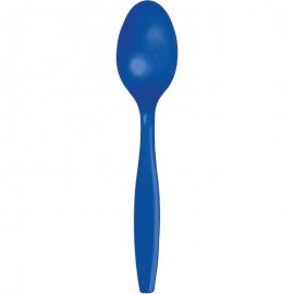 24 CUCCHIAI DI PLASTICA COBALTO PREMIUM