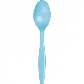 24 CUCCHIAI DI PLASTICA PREMIUM, BLU PASTELLO