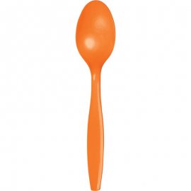 24 CUCCHIAI DI PLASTICA PREMIUM ARANCIONE BACIATO DAL SOLE