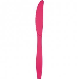 24 COUTEAUX EN PLASTIQUE PREMIUM MAGENTA CHAUD