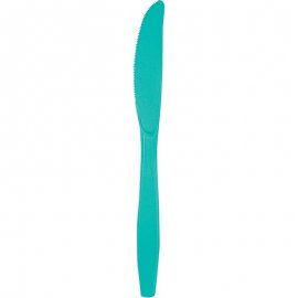 24 CUCHILLOS PLASTICO PREMIUM TEAL LAGOON