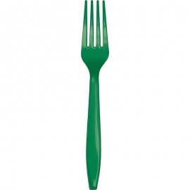 24 TENEDORES PLASTICO PREMIUM EMERALD GREEN