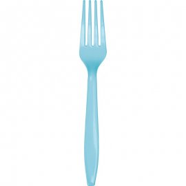 24 FORCHETTE IN PLASTICA PREMIUM BLU PASTELLO