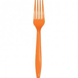 24 TENEDORES PLASTICO PREMIUM SUNKISSED ORANGE