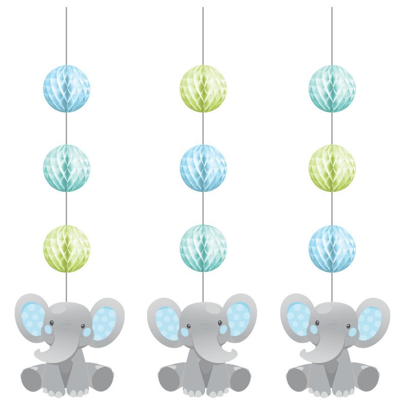 3 Colgantes BLUE ELEPHANT