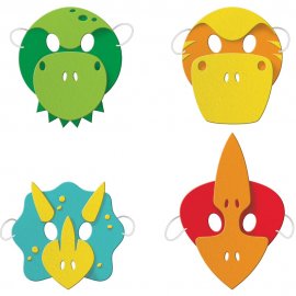 4 maschere FOAM BOY DINO PARTY