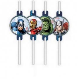 4 PAILLES EN PAPIER AVENGERS