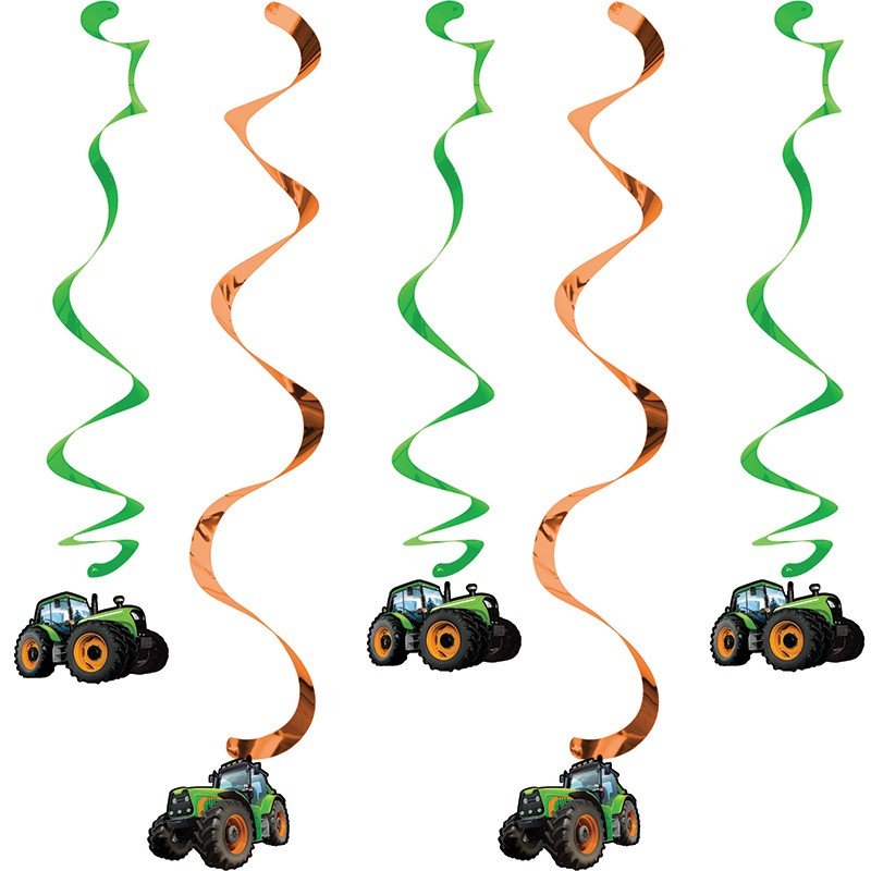 5 DÉCORATIONS SUSPENDUES SUR LE THÈME DU TRACTEUR