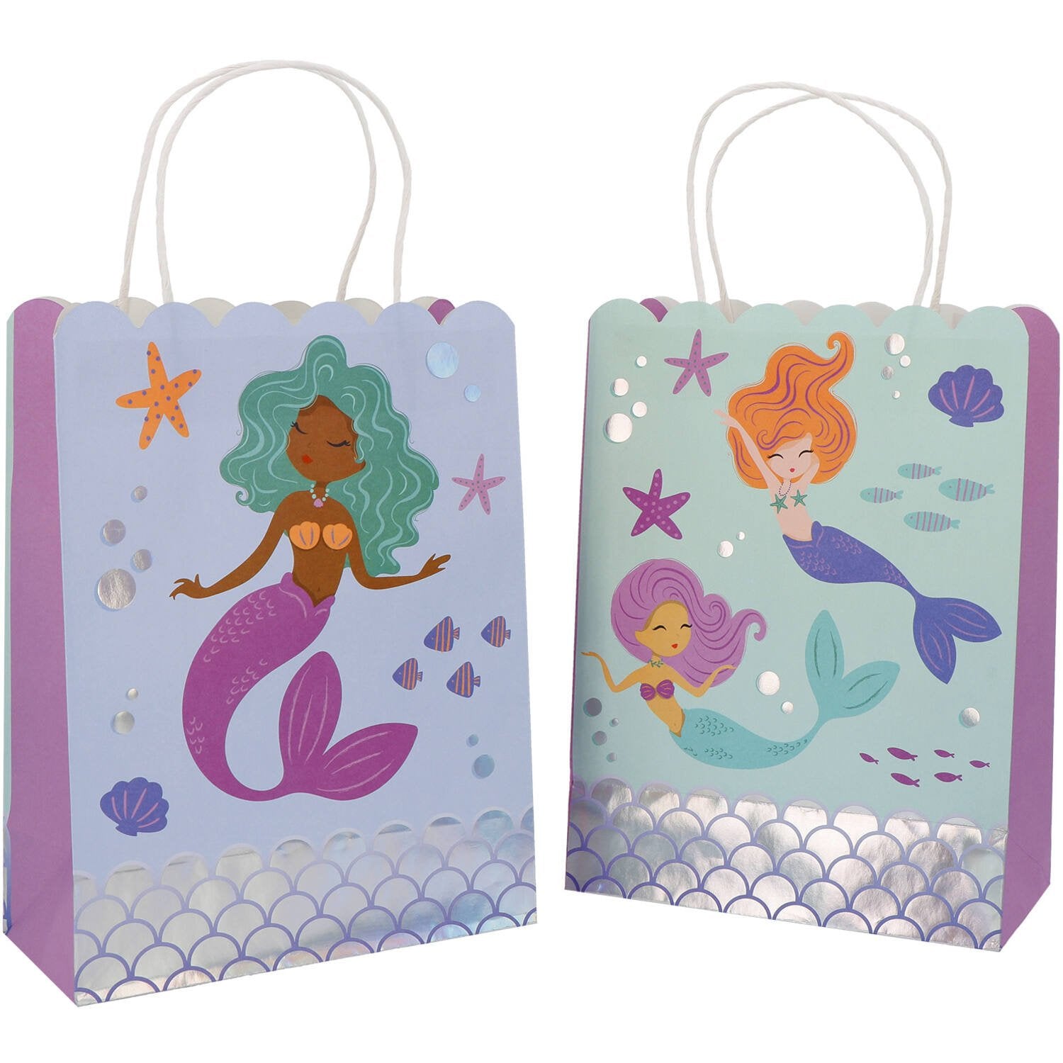 6 sacchetti regalo magici da sirena 20 x 27 cm