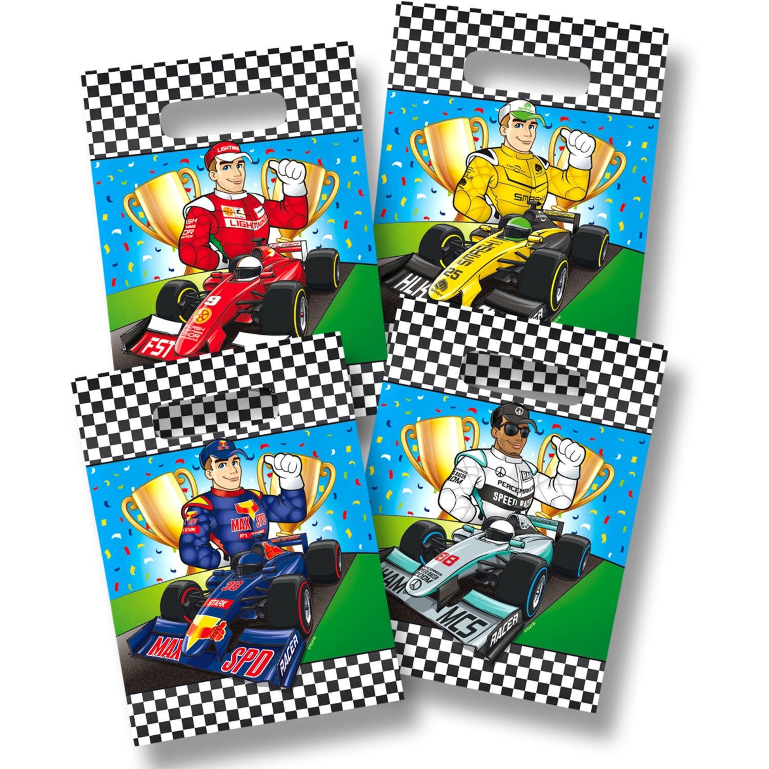 8 buste regalo Formula 1 da 29 x 18 cm