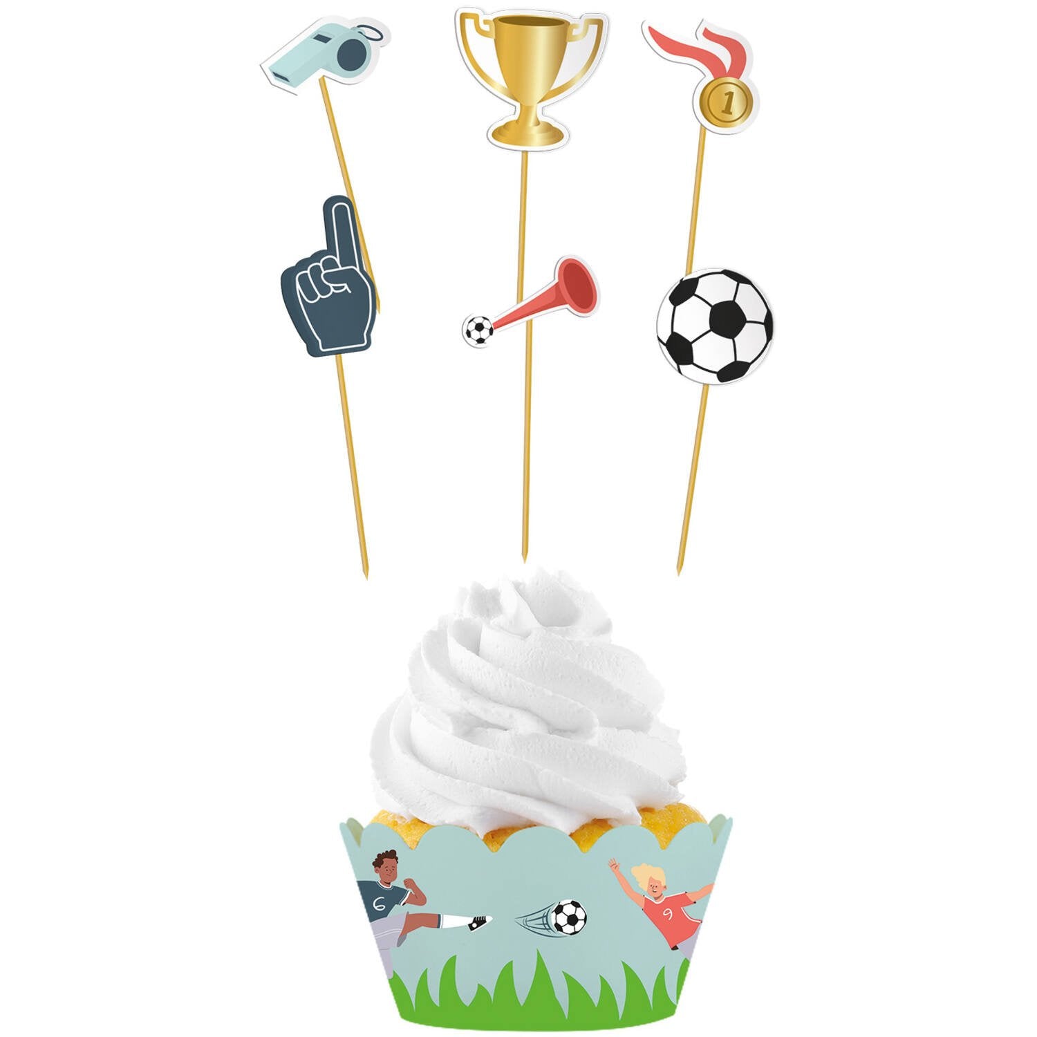 6 Cupcake Deco Fútbol