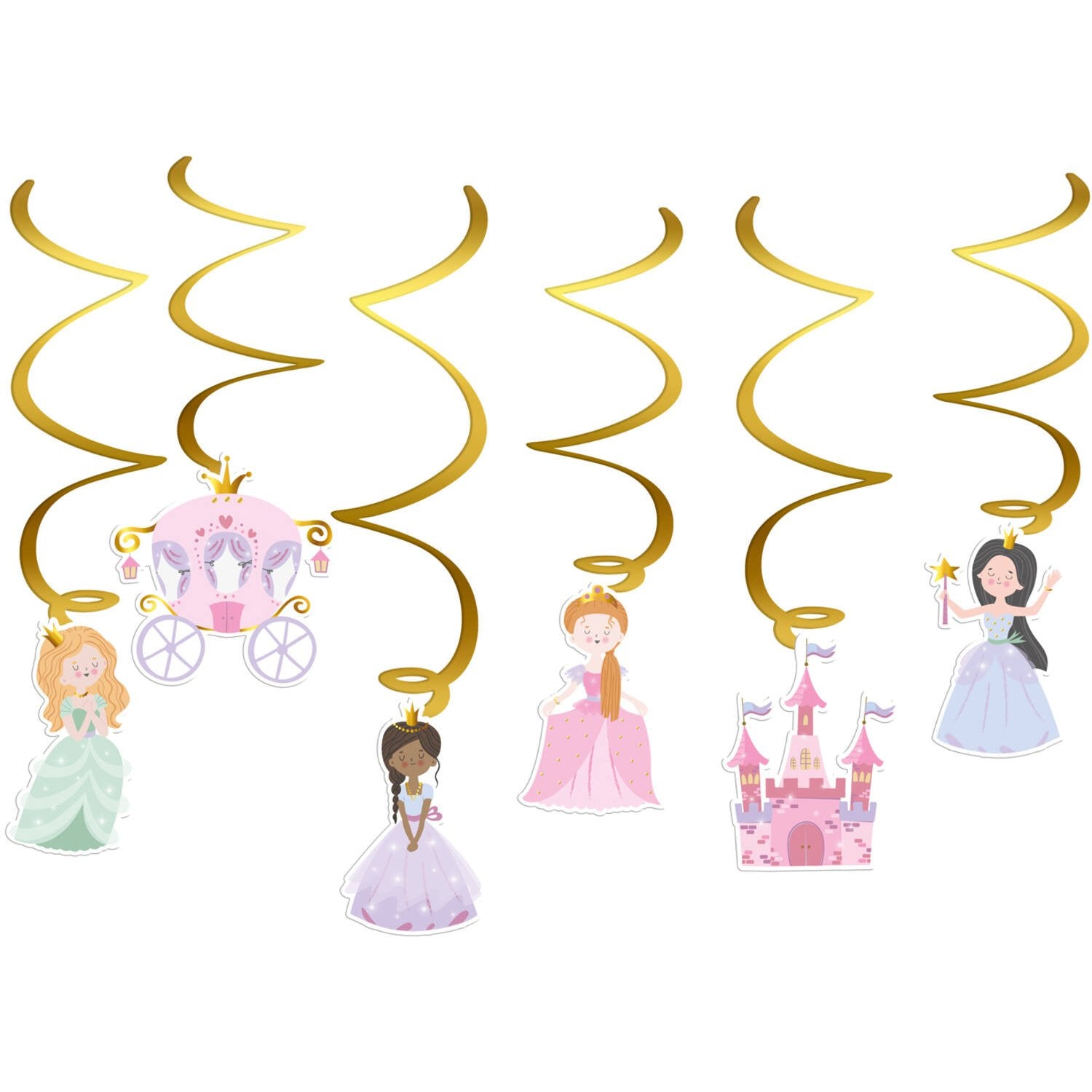 6 decorazioni da appendere a forma di principessa