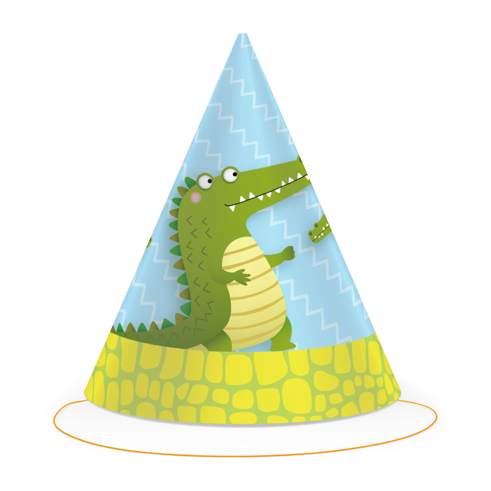 6 Gorros ALLIGATOR PARTY
