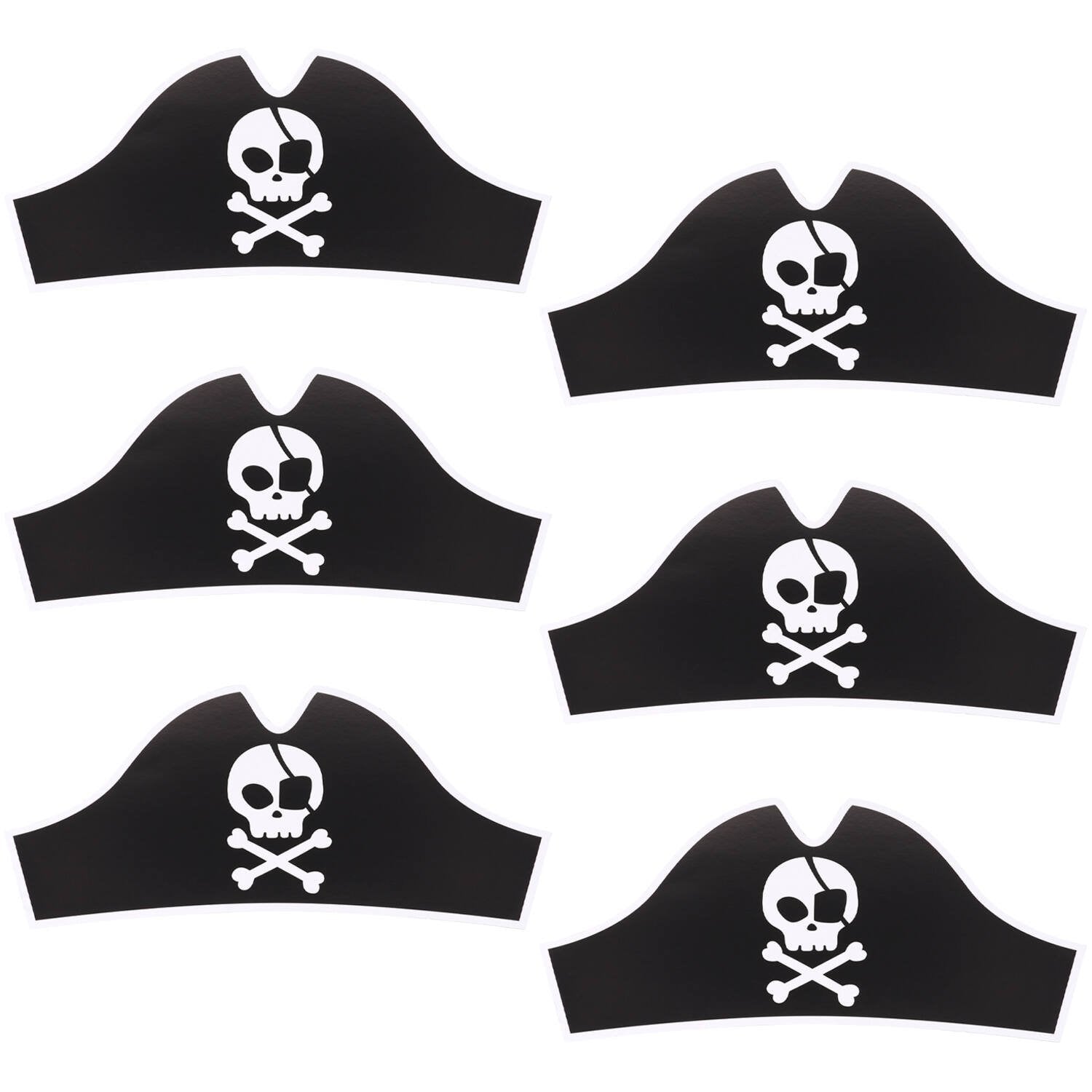 6 Cappelli da pirata 33,5 x 15 cm