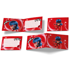 6 Invitaciones Lady Bug 240 x 80 mm